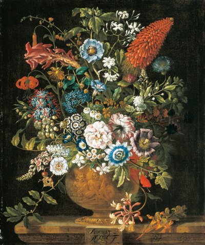 Agosto, de Los Doce Meses de Flores, un calendario floral de naturalezas muertas de Pieter Casteels