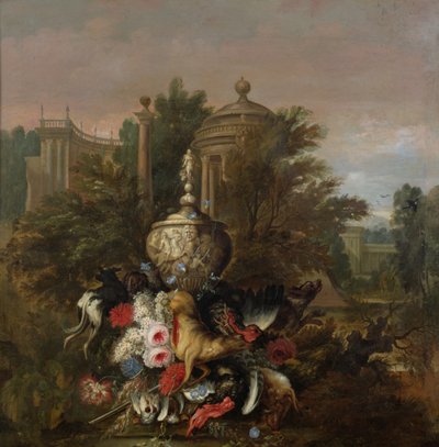 Caza muerta y flores de Pieter Casteels