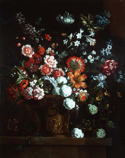Flores en una urna de bronce de Pieter Casteels
