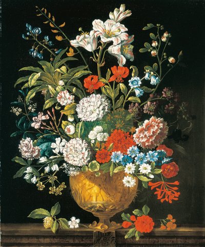 Julio, de Los doce meses de flores, un calendario floral de naturalezas muertas de Pieter Casteels