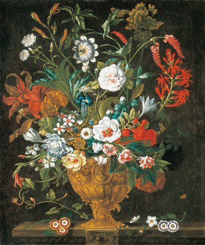 Septiembre, de Los Doce Meses de Flores, un calendario floral de naturalezas muertas de Pieter Casteels