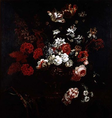 Naturaleza muerta de flores en un jarrón de cobre de Pieter Casteels