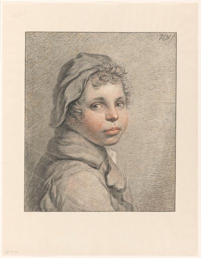 cabeza de estudio de un niño de Pieter Christoffel Wonder (signed by artist)