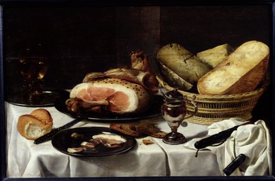 Naturaleza muerta con jamón de Pieter Claesz