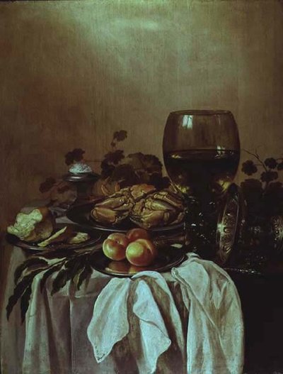 Naturaleza muerta con un cangrejo de Pieter Claesz