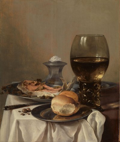 Naturaleza muerta con una sal de Pieter Claesz