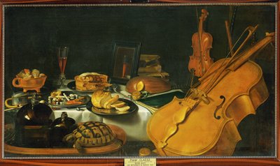Bodegón con instrumentos musicales de Pieter Claesz