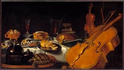 Naturaleza muerta con instrumentos musicales de Pieter Claesz