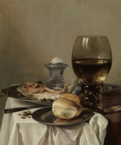 Naturaleza muerta con sal de Pieter Claesz