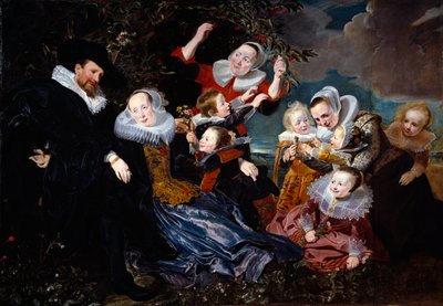 Retrato de Paulus Van Beresteyn (1588-1636) con su esposa y seis hijos y dos doncellas de Pieter Claesz Soutman