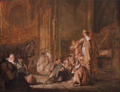 Una escena de guardia en una iglesia de Pieter Codde