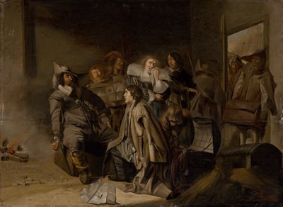 Un interrogatorio de un prisionero, c.1630 de Pieter Codde