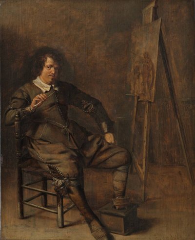 Retrato de un pintor frente a su caballete, c. 1630 de Pieter Codde