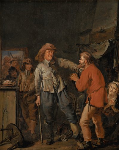 Soldados irrumpiendo en la cabaña de un campesino de Pieter Codde