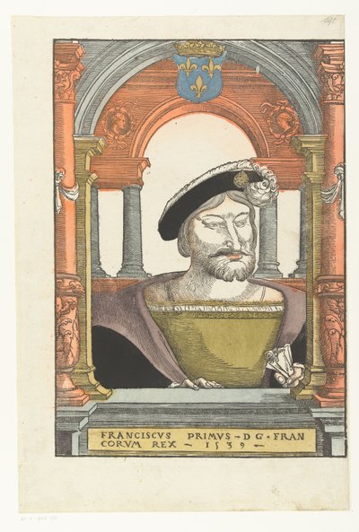 Retrato de Francisco I de Francia Francisco primus - d g . francorum rex (título sobre objeto) de Pieter Coecke van Aelst (I) (circle of)