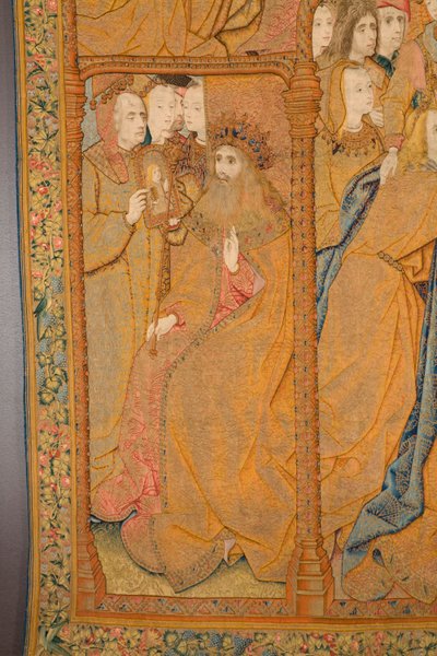 Tapiz flamenco. Anunciación. Detalle, c.1502-04 (oro, plata, seda y lana) de Pieter Coecke van Aelst