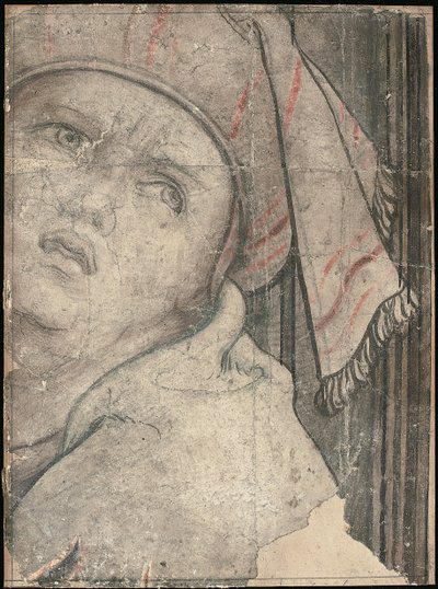 Cabeza de un hombre con turbante mirando hacia arriba de Pieter Coecke van Aelst