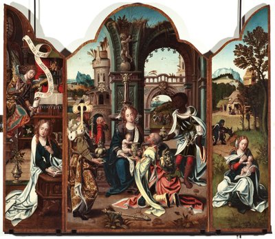 Tríptico de la Adoración de los Magos (detalle) de Pieter Coecke van Aelst