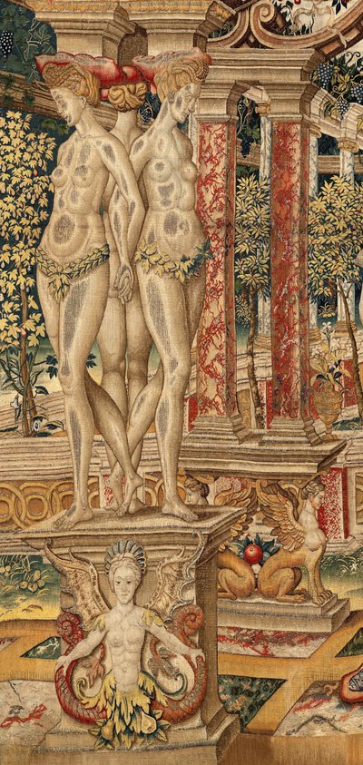 Vertumnus y Pomona: Vertumnus transformado en podador. ca. 1550 (tapiz) de Pieter Coecke van Aelst