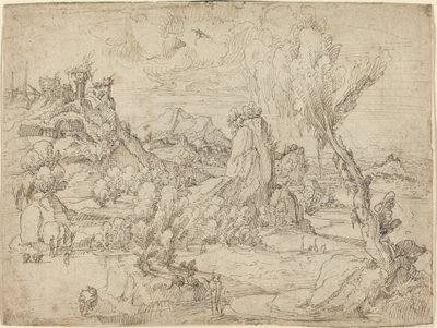 Paisaje con el bautismo de Cristo de Pieter Cornelisz Kunst