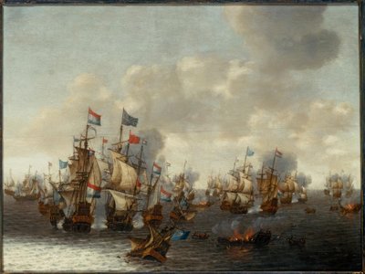 La batalla naval de los cuatro días de Pieter Cornelisz. Soest