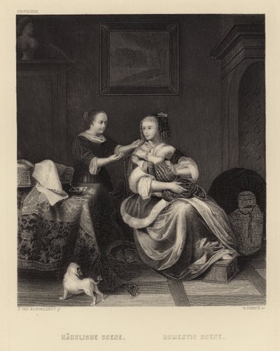 Escena doméstica de Pieter Cornelisz van Slingelandt