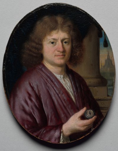 Retrato de un hombre sosteniendo un reloj, c. 1665-70 de Pieter Cornelisz van Slingelandt