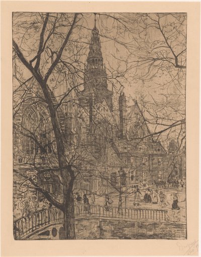 Iglesia vieja en Amsterdam de Pieter Dupont (signed by artist)