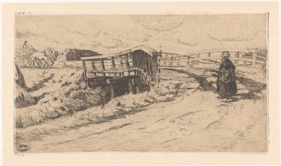 Camino rural con puente de Pieter Dupont