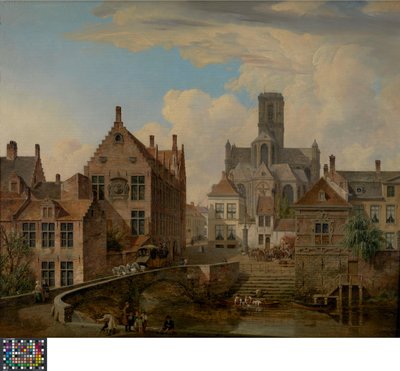 Catedral de San Bavón y Canal de Reep en Gante de Pieter Frans De Noter