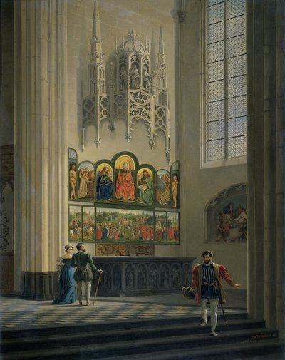 El retablo de Gante en la Catedral de San Bavón en Gante, 1829 de Pieter Frans De Noter