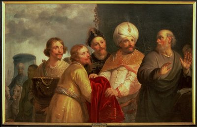 El profeta Eliseo rechaza los regalos de Naamán de Pieter Fransz. de Grebber