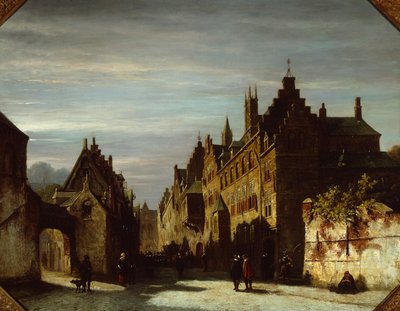 Una escena callejera holandesa con soldados de Pieter Gerard Vertin