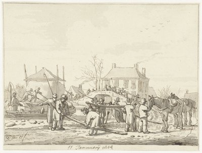 Zanja de suero de leche en Naarden, 11 de enero de 1814 de Pieter Gerardus van Os (signed by artist)