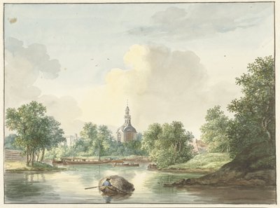 El Hogerwoerdse Poort de Leiden visto desde el Singel de Pieter Gerardus van Os