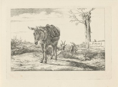 Un burro y dos cabras de Pieter Gerardus van Os