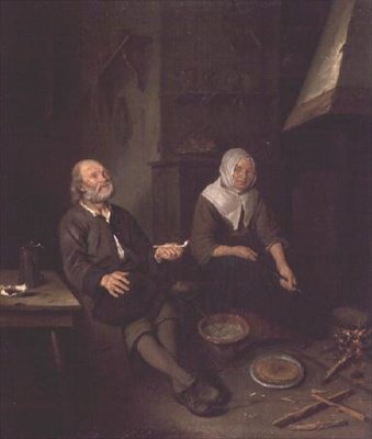 Pareja de Ancianos en su Cocina de Pieter Gerritsz. van Roestraten
