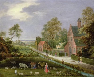 Paisaje de aldea de Peeter Gijsels