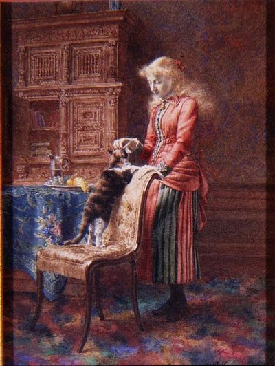 Niña con un gato de Pieter Haaxman