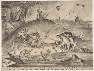 Peces grandes comen peces pequeños, 1557 de Pieter Heyden van der