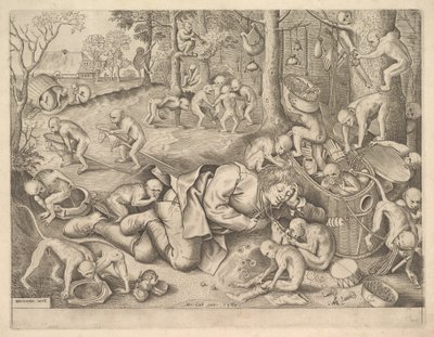 El comerciante robado por monos, 1562 de Pieter Heyden van der