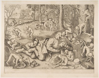 El comerciante robado por monos, 1562 de Pieter Heyden van der