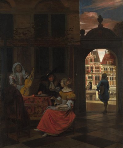 Una fiesta musical en un patio, 1677 de Pieter Hooch de