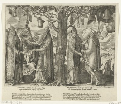 Árbol de la idolatría romana, hacia 1570 de Pieter Huys
