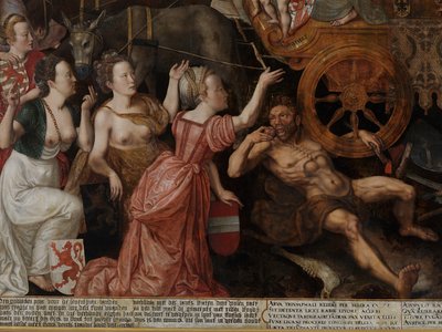 Detalle de la Alegoría de la Paz de 1577 en los Países Bajos de Pieter II Claeissens