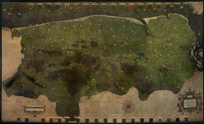 Mapa de la Castellanía de Brujas (óleo sobre lienzo) de Pieter II Claeissens