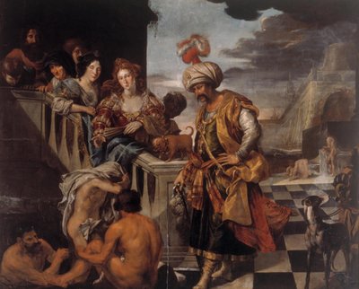 Bañándose en un puerto oriental de Pieter Isaacsz