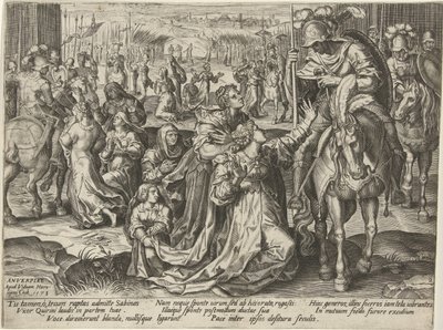 Reconciliación entre sabinos y romanos Representaciones de la historia romana (título de la serie) de Pieter Jalhea Furnius