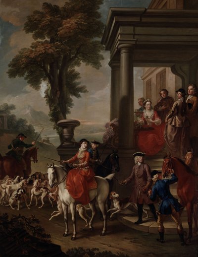 El encuentro, c.1743 (óleo sobre lienzo) de Pieter Jan van Reysschoot