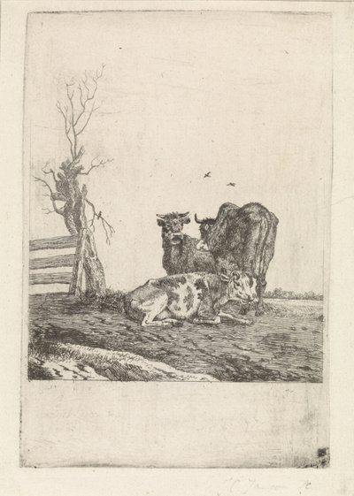 paisaje con tres vacas de Pieter Janson